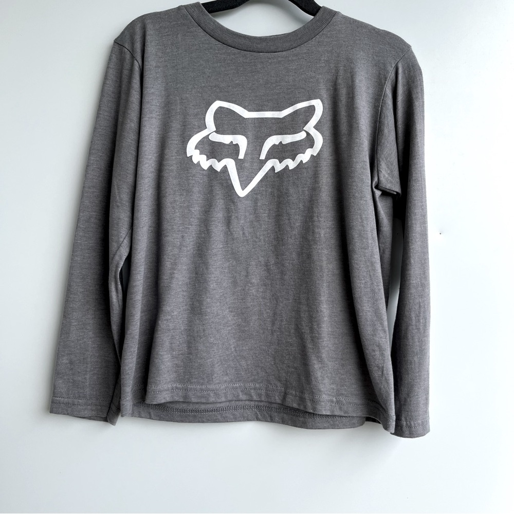 Fox Racing Gray Long Sleeve Graphic Tee Shirt Size S
